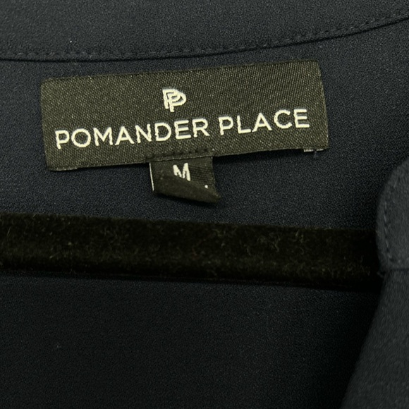 Tuckernuck Pomamder Place Kenzo Navy Crepe tiered long sleeve dress - Picture 4 of 8